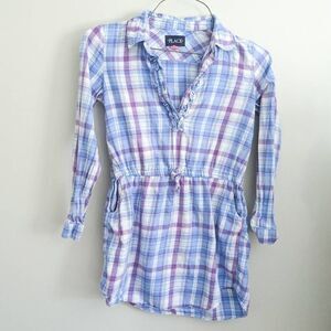 The Children's Place Girls Plaid Button Dress